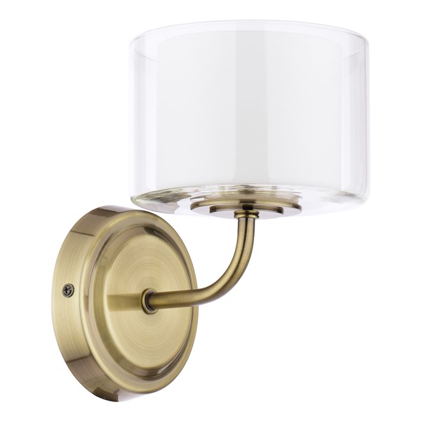 (image for) Laura Ashley Southwell Wall Light Antique Brass and Opal Glass